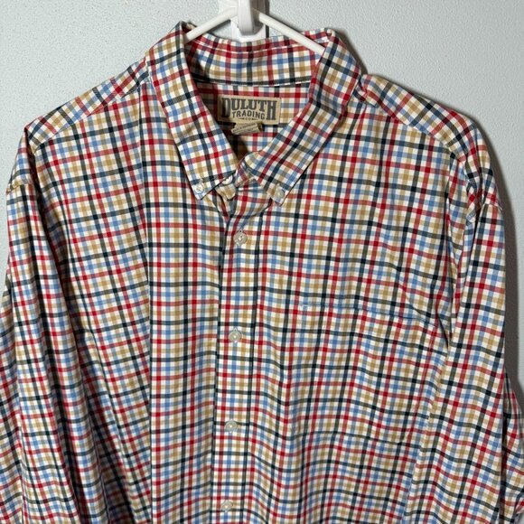 Duluth Trading Co. Long Sleeve Striped Button Front Shirt Mens XL Multicolor Cas - Picture 3 of 13